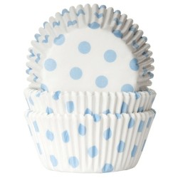 Polkadot - Baby Blue dots, 50 st muffinsformar